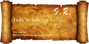 Iván Róza névjegykártya