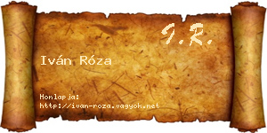 Iván Róza névjegykártya